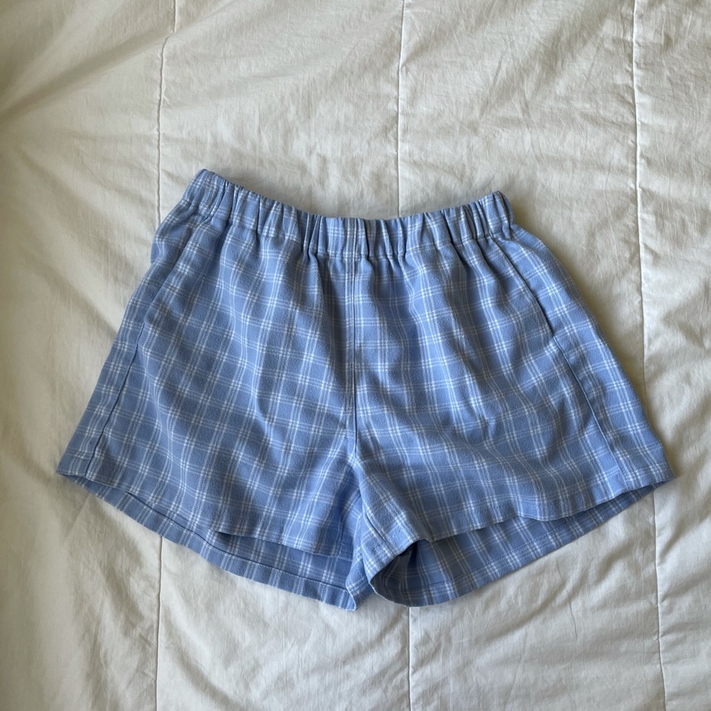 Blue Plaid Brandy Melville shorts
